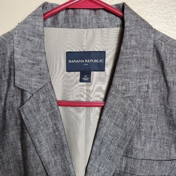 Banana Republic Womens 100% Linen Short 2 Button Collar Blazer-Size 10 - Picture 2 of 8